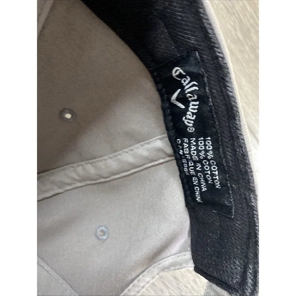 Callaway Golf Hat Mens Gray Blue Embroidered‎ Logo Adjustable Strapback Cap (BD)